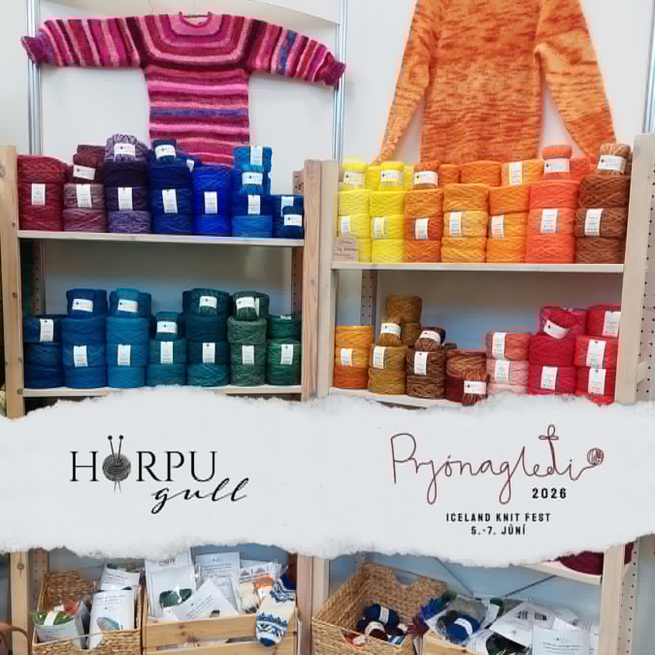 Prjónagleði 2026 – Hand-Dyed Þingborg Lopi and Knitting Kits from Hörpugull