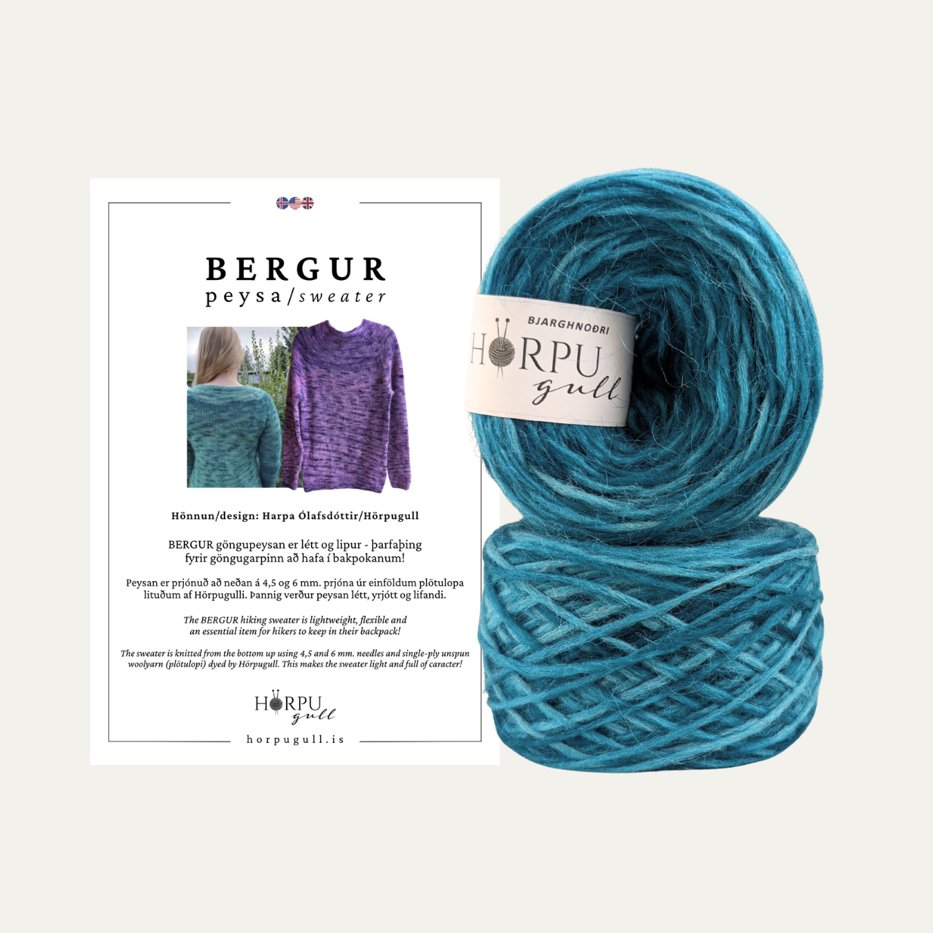 Bergur Hiking Sweater knitkit– Icelandic Lopi Sweater