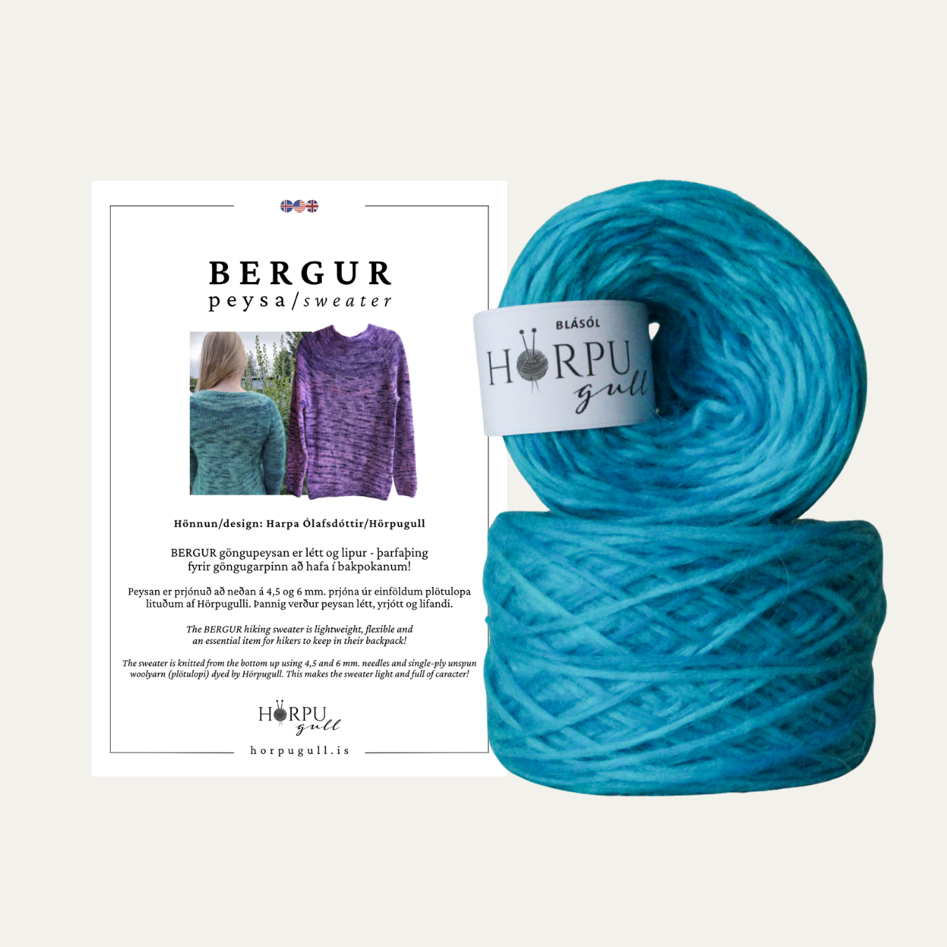 Bergur Hiking Sweater knitkit– Icelandic Lopi Sweater