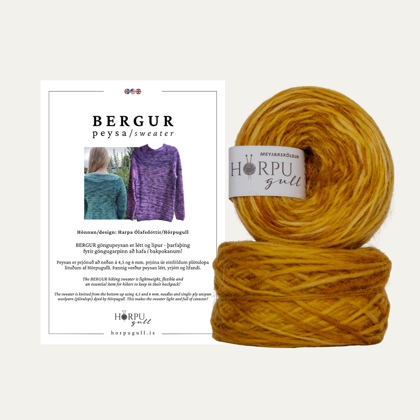 Bergur Hiking Sweater knitkit– Icelandic Lopi Sweater