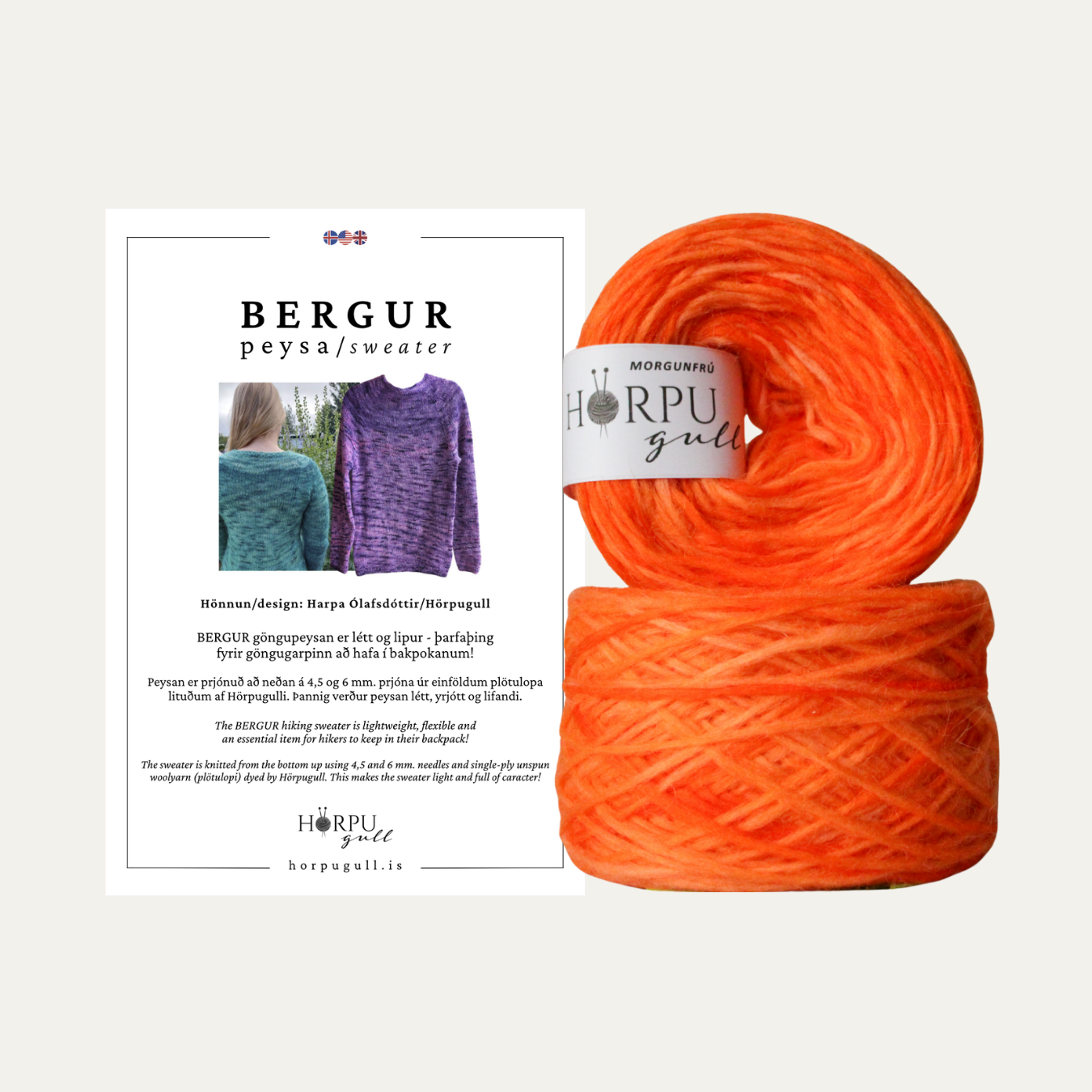 Bergur Hiking Sweater knitkit– Icelandic Lopi Sweater