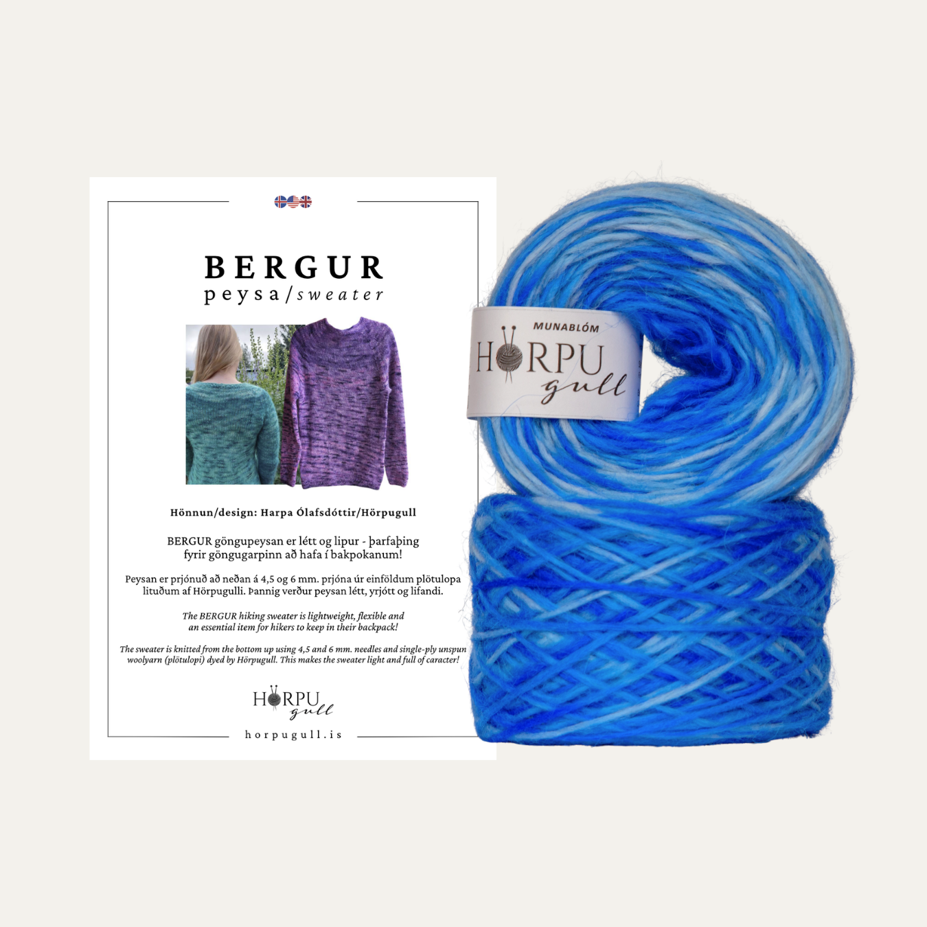 Bergur Hiking Sweater knitkit– Icelandic Lopi Sweater