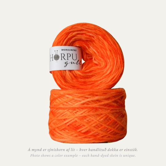 morgunfru_hand_dyed_icelandic_lopi_yarn_bright_orange